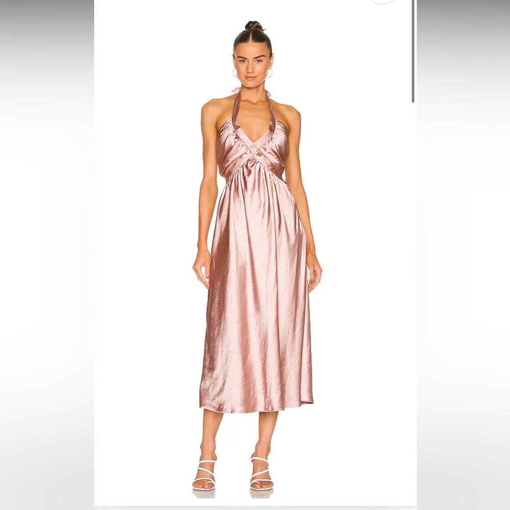 Emma Cut Out Midi Dress in Mauve